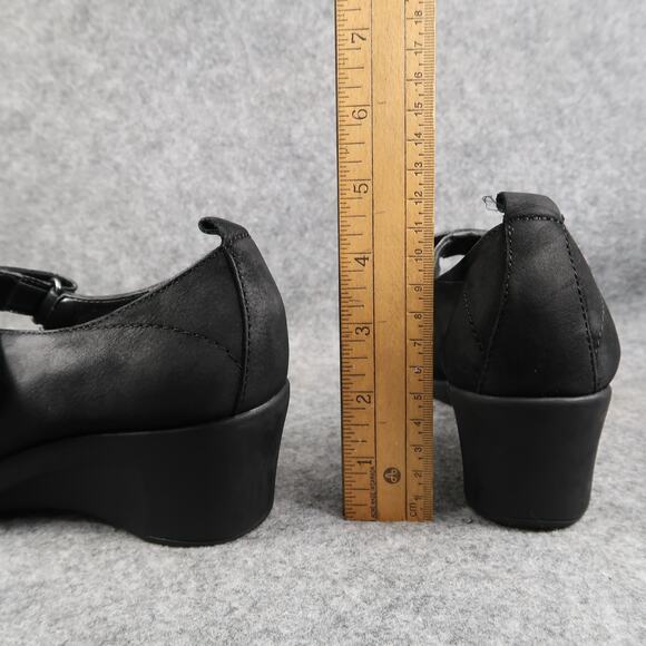 Aerosoles Shoes Womens 7 Mary Jane Wedge Fashion Comfort Black Leather Tornado - Picture 6 of 14